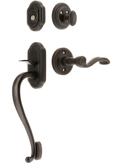 Newport Entry Lock Set in Oil-Rubbed Bronze Finish with Left-Handed Portofino Lever and